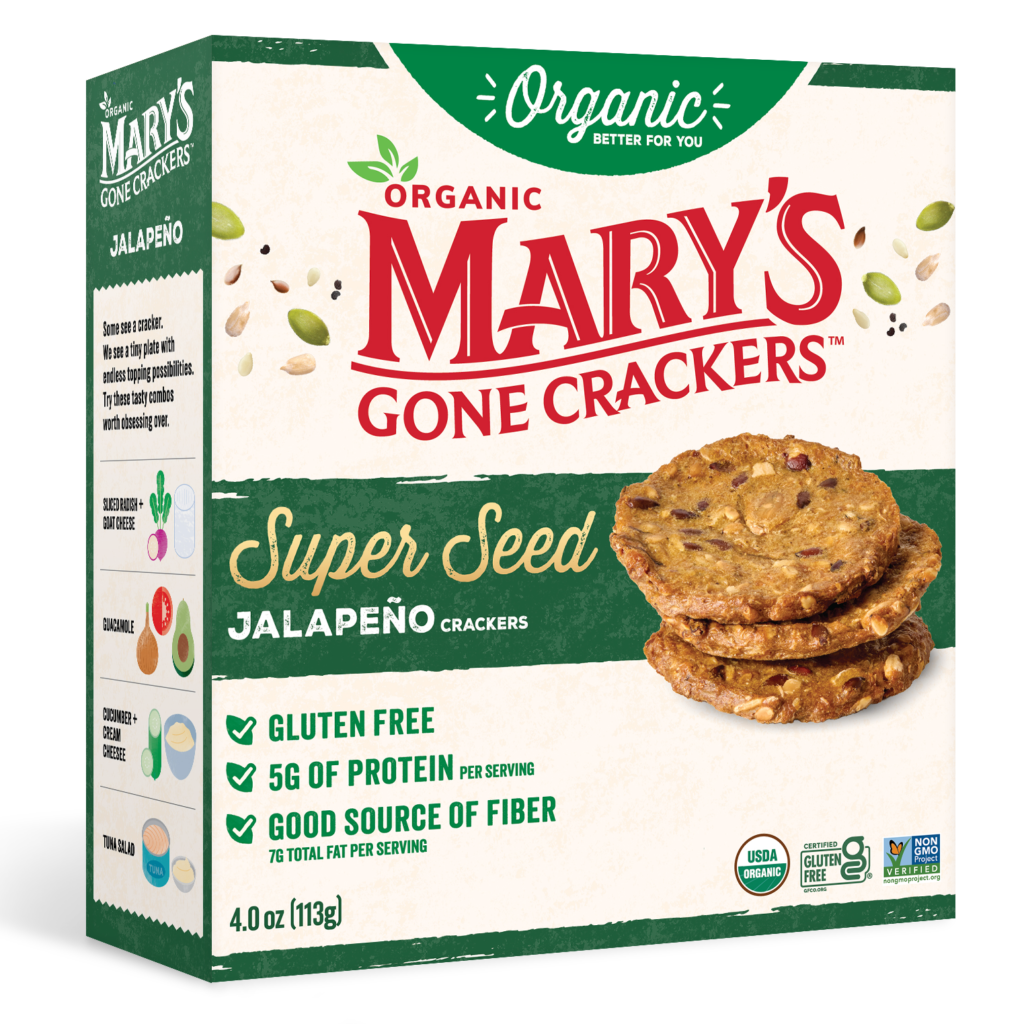 Mary's Gone Crackers Jalapeño Crackers, 4.25 oz