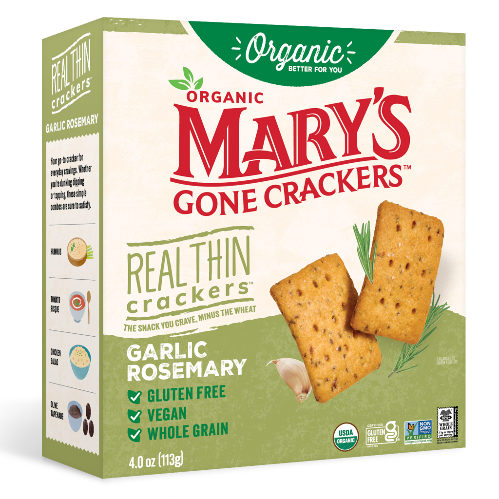 Mary's Gone Crackers Real Thin Garlic Rosemary Crackers, 5 oz