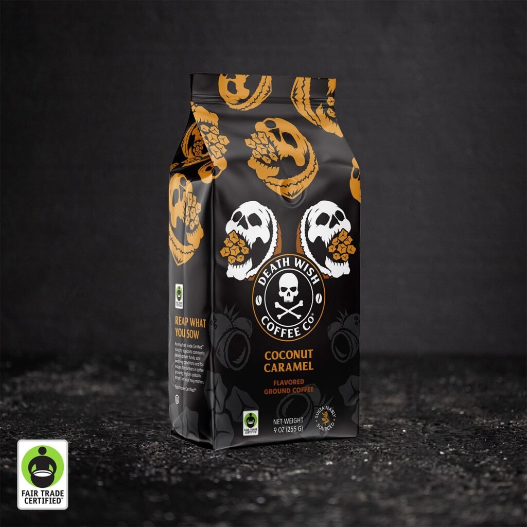 Death Wish Coffee Coconut Caramel Ground Coffee, 9 oz