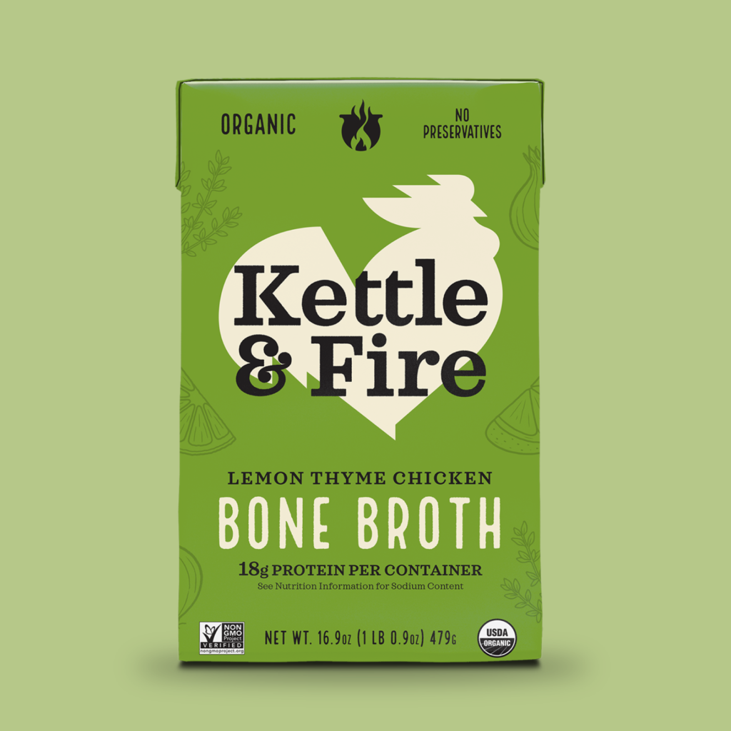 Kettle & Fire Lemon Thyme Chicken Bone Broth, 16.9 oz