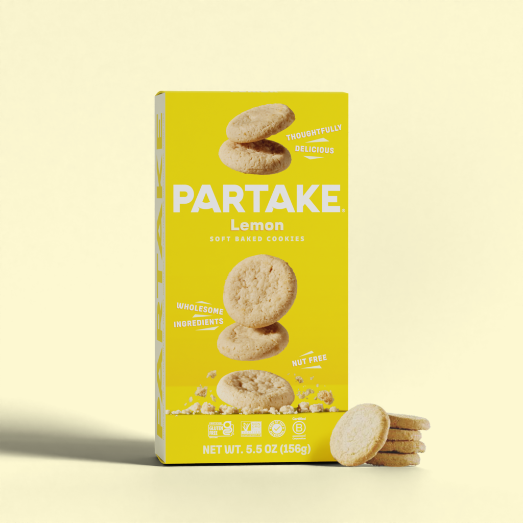 Partake Soft Baked Lemon Cookies, 6-Box Pack