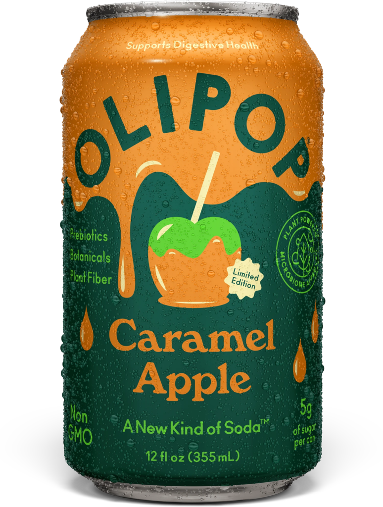 OLIPOP Caramel Apple Prebiotic Soda, 12-Pack