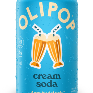 OLIPOP Cream Soda Prebiotic Soda, 12-Pack