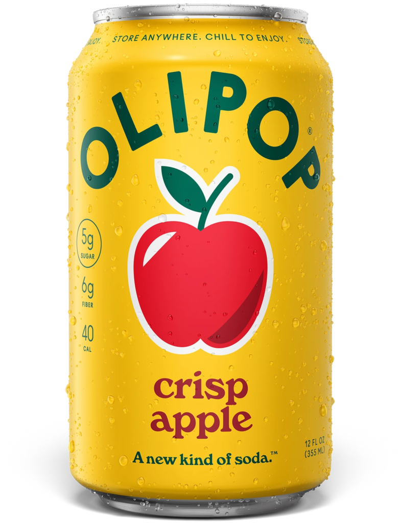 OLIPOP Crisp Apple Prebiotic Soda, 12-Pack