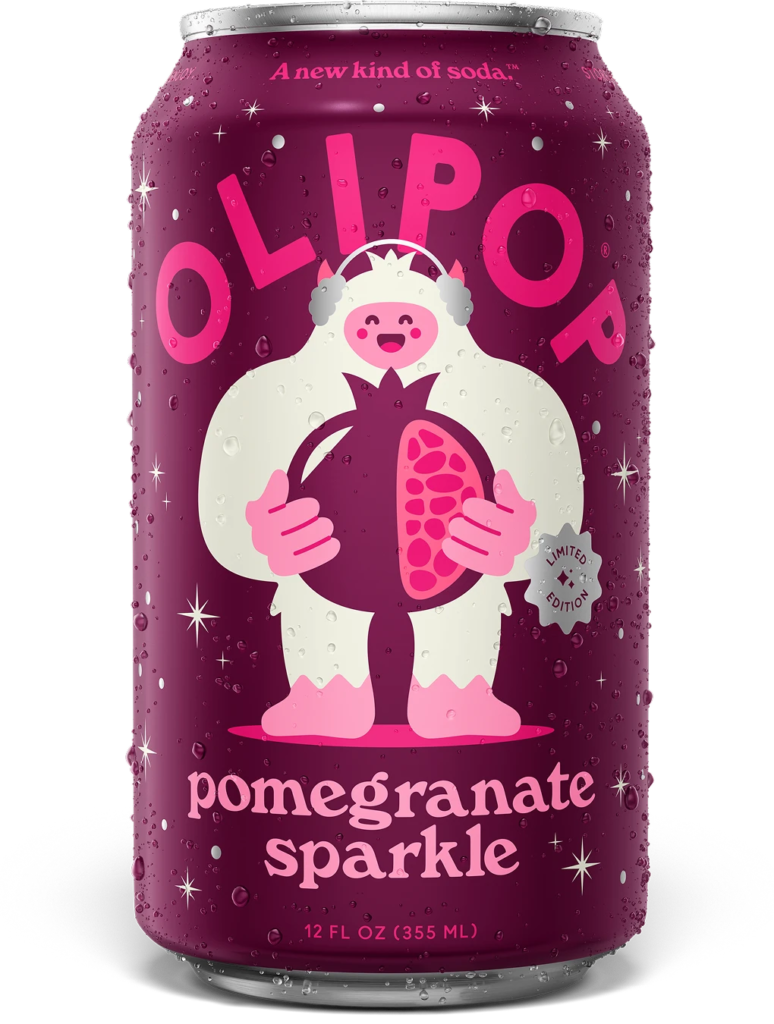 OLIPOP Pomegranate Sparkle Prebiotic Soda, 12-Pack